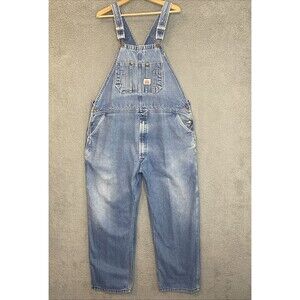 Vintage Round House Overalls Mens 40x28 Work Pants Denim Carpenter Jeans